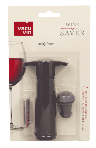 Vacu Vin Weinpumpe schwarz mit einem Stopfen