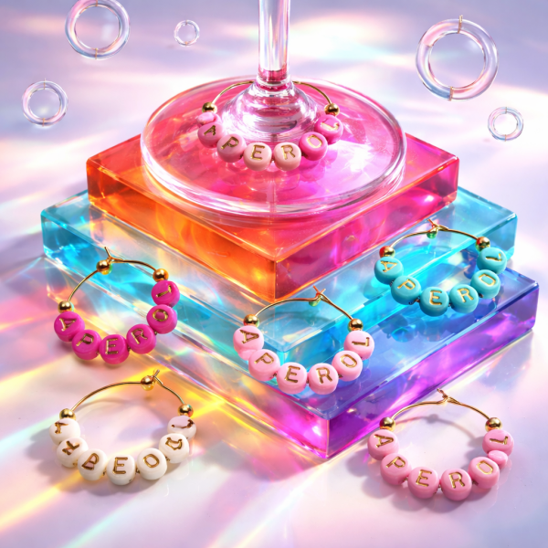 Weinglas Charms (Marker) handgefertigt Set "APEROL"